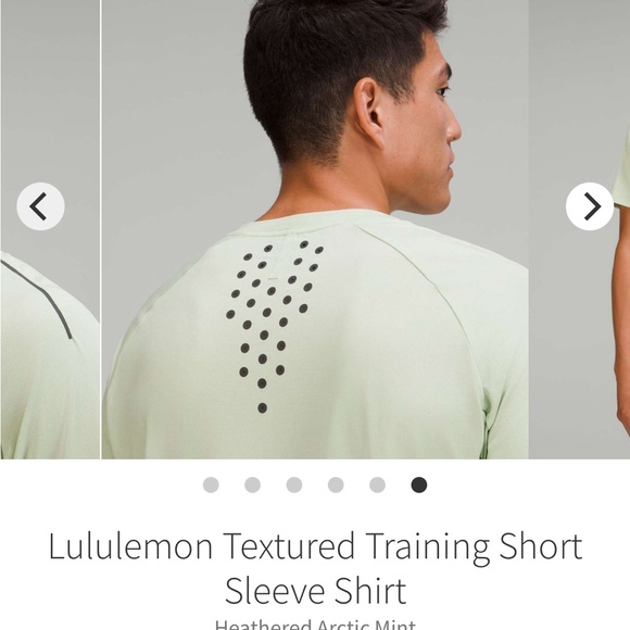 Lululemon medium textured training short sleeve shirt green ventilation active - Picture 7 of 12